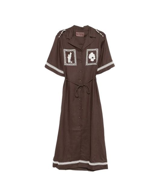 ALÉMAIS Brown Xlaurence Leenaert Leandra Maxi Shirt Dress