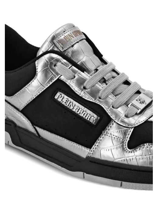 Philipp Plein クロコパターン パネルスニーカー Black