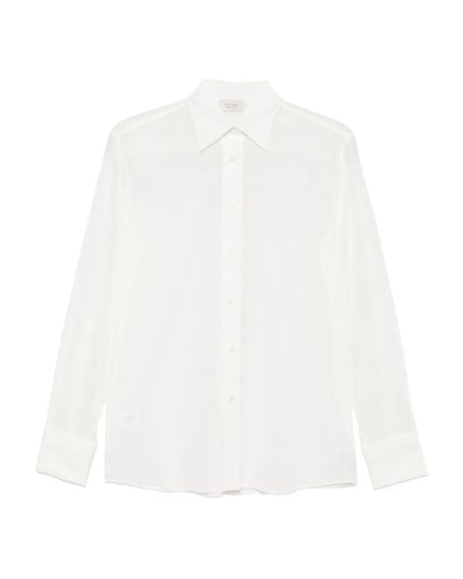Mazzarelli White Langärmeliges Hemd