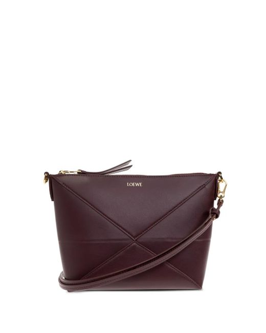 Borsa A Spalla Puzzle Fold di Loewe in Purple