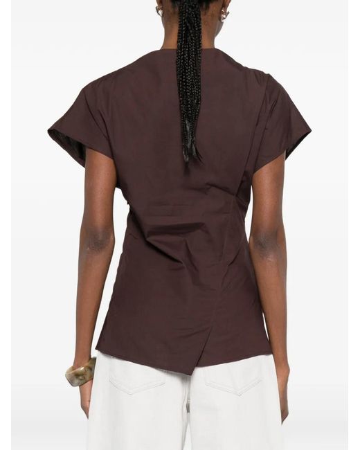 Soeur Purple Fedora Draped Top