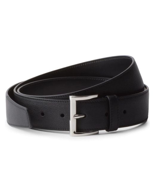 Prada Black Buckle-fastening Leather Belt for men
