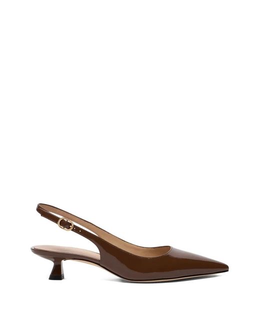 Stuart Weitzman Brown Stuart Sculpt Pointed Sling-Back Pumps