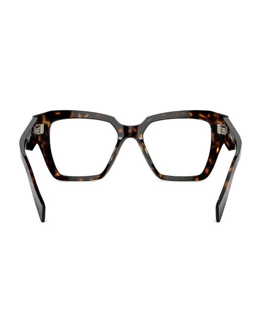Prada ジオメトリック眼鏡フレーム Brown