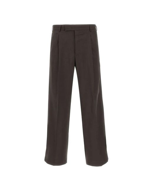 PT Torino Gray Fifteen Virgin Wool Tailored Trousers for men