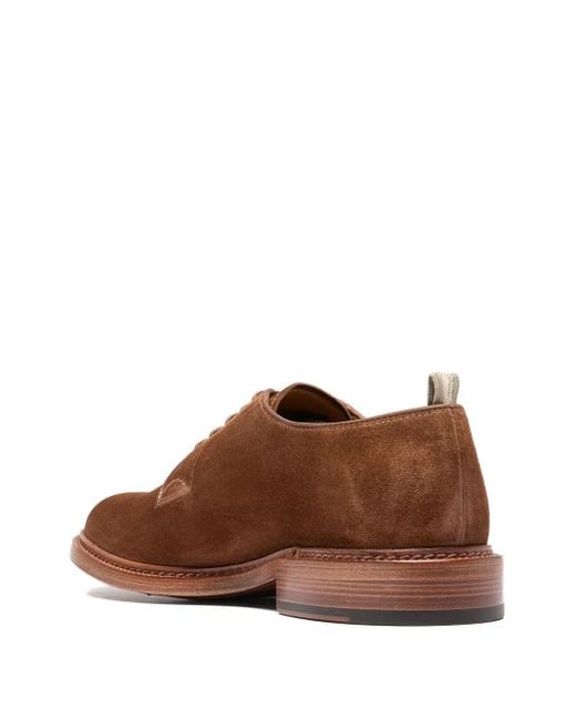 Officine Creative Brown Suede Derby Shoes for men