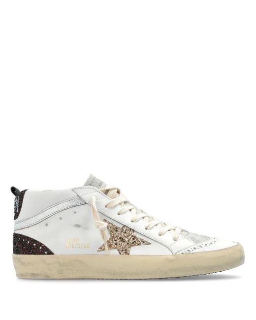 Golden Goose Deluxe Brand Mid Star グリッター スニーカー White