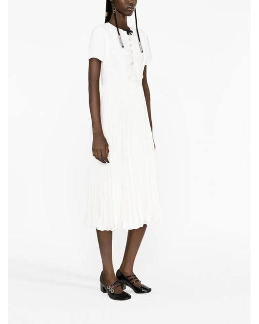 Self-Portrait White Lace Midi Dress