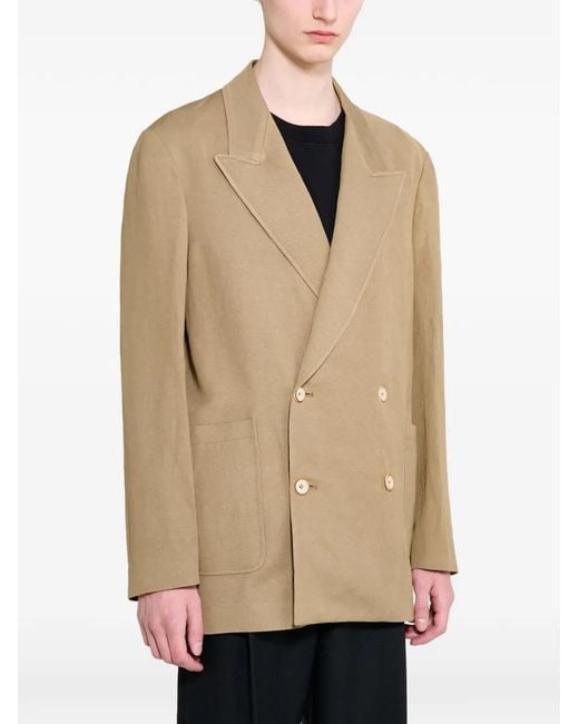 Cmmn Swdn Green Enea Double-Breasted Suit Jacket for men