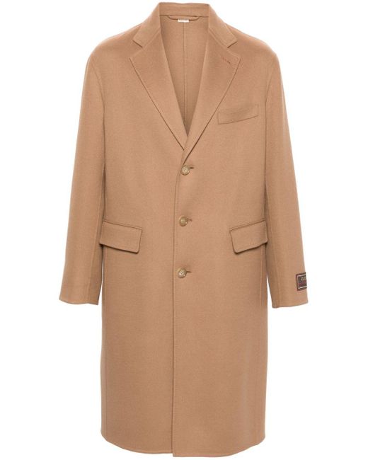 Gucci Natural Notched-Lapels Single-Breasted Coat for men