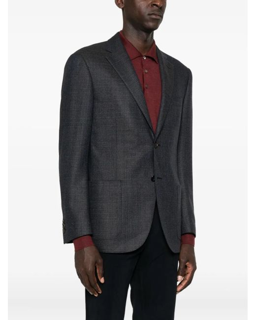 Corneliani Blue Two-Button Patch-Pocket Jacket for men