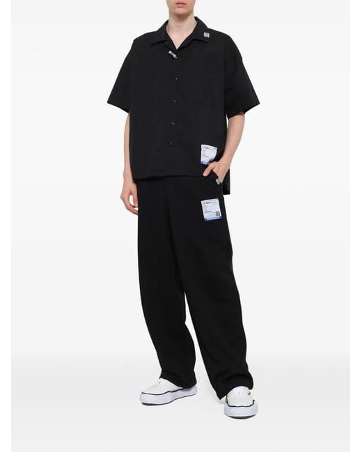 Maison Mihara Yasuhiro Black Logo-Patch Sweat Pants for men