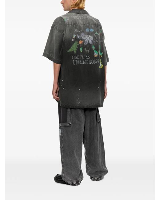 Maison Mihara Yasuhiro Black All-Over Graphic Print Shirt for men