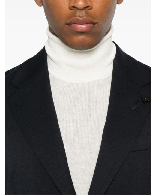 Roberto Collina White Turtleneck Ribbed-Cuffs Sweater for men
