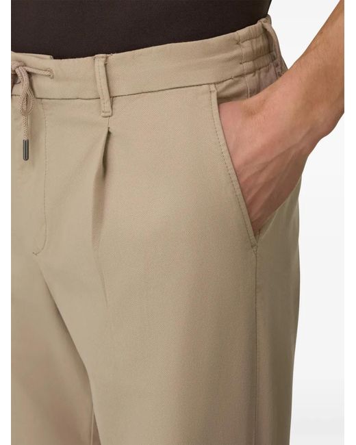 Boggi Natural Drawstring Pleated Shorts for men