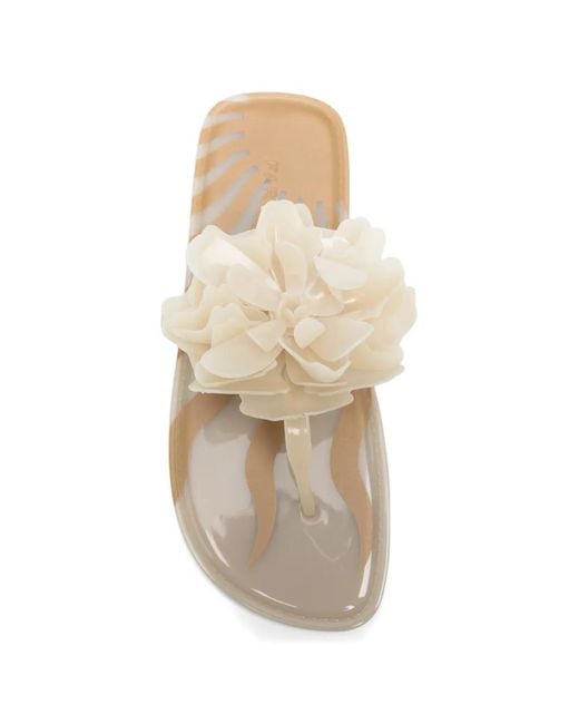 Farm Rio White Flower Thong Flip-Flops