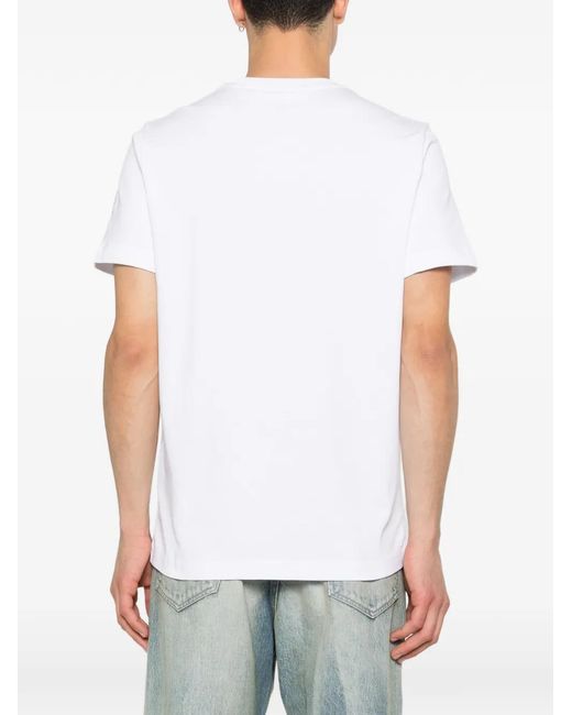 Moncler White Cartoon Logo Graphic T-Shirt for men