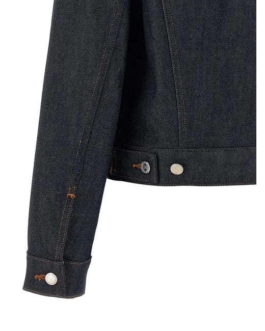A.P.C. Blue Dion Contrast-Stitching Jacket