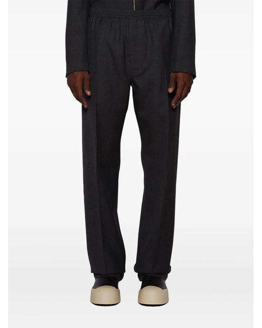 Givenchy Gray Elasticated-Waist Wool Trousers for men