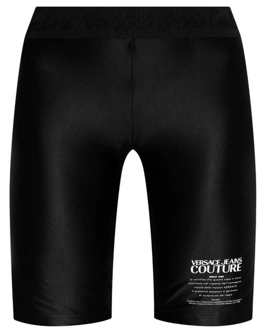 Versace Jeans Couture Black Logo-Print Shorts