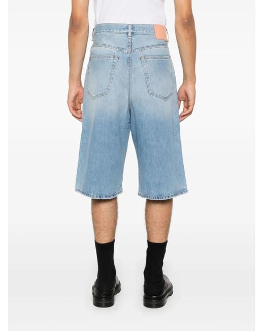 Acne Blue Straight-Leg Denim Shorts for men