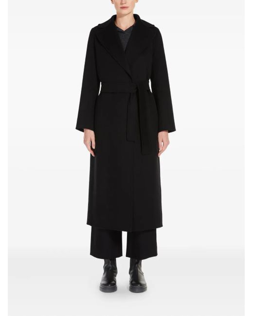 Max Mara Black Belted Wrap Coat