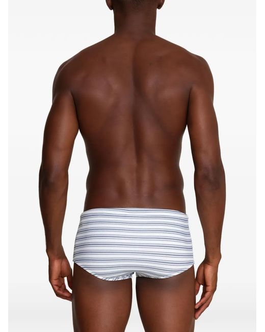 Amir Slama White Maillot De Bain À Rayures for men