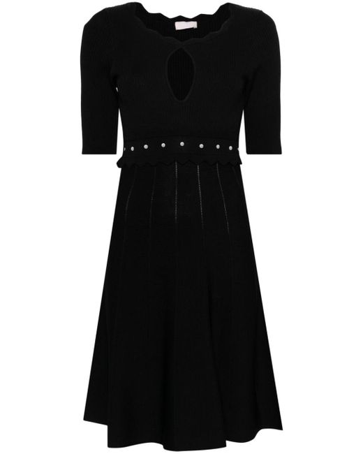 Liu Jo Black Stud-embellished Knitted Dress
