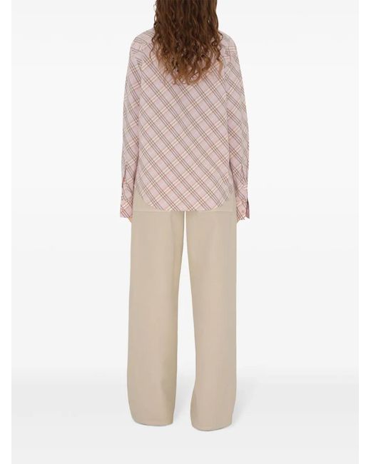 Burberry Geruit Blouse in het Pink