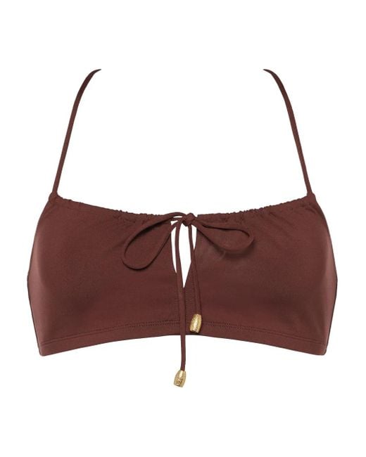 Eres Red Abysses Cropped Bikini Top