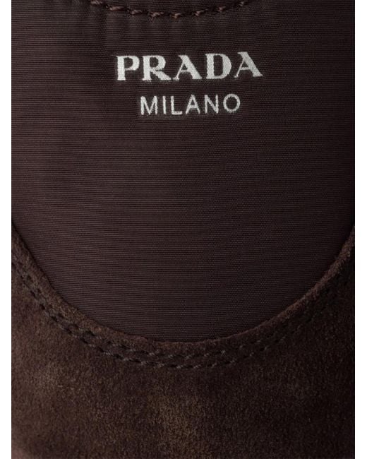 Prada Brown Collapse Panelled Ballet Flats