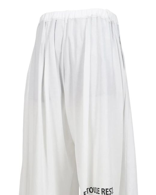 Yohji Yamamoto White Message-Print Pleated Shorts for men
