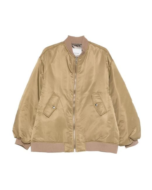Frankie Shop Zip-Fastening Bomber Jacket in Natural | Lyst