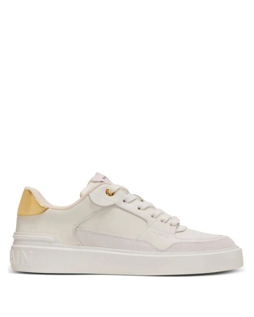 Balmain White B-Court Flip Sneakers