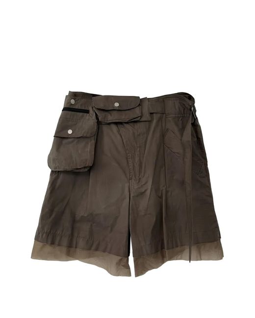 SAN263-1 Brown Waist-Bag Shorts for men