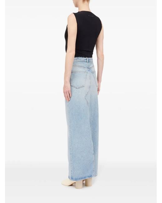 MM6 by Maison Margiela Blue Denim Long Skirt