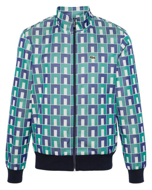 Lacoste Blue Sweatshirtjacke mit geometrischem Muster
