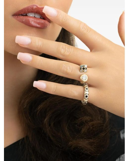 ZAHN-Z Metallic Sadaf Mother-Of-Pearl And Diamond Ring