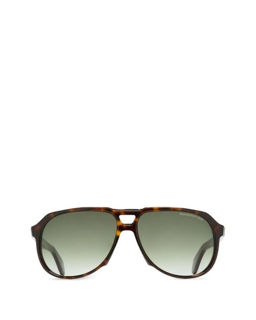 Cutler & Gross Green 9782 Pilot-Frame Sunglasses