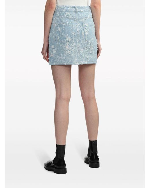 Minifalda vaquera con efecto envejecido Juun.J de color Blue
