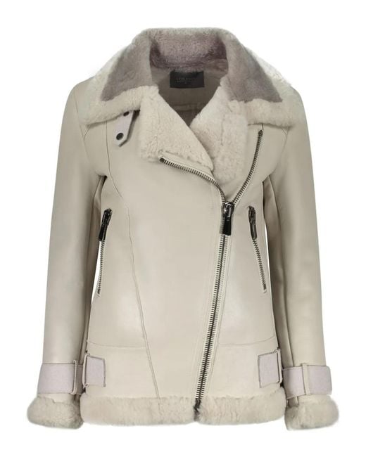 Lorena Antoniazzi Natural Leather Biker Jacket