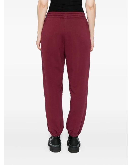 Karl Lagerfeld Red Logo-Embossed Trousers