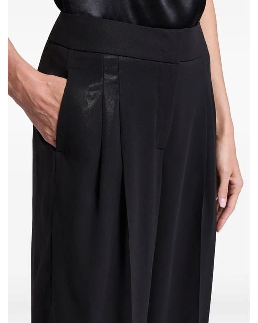 Peserico Black Pleated Wide-Leg Trousers