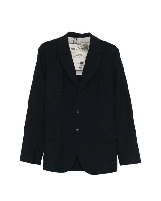 Masnada Black Bia Button Textured Blazer for men