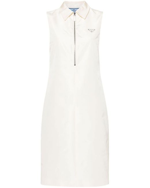 Prada Jurk Met Logo in het Wit Lyst NL