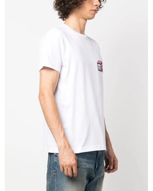 MODES GARMENTS White Logo-Print Cotton T-Shirt