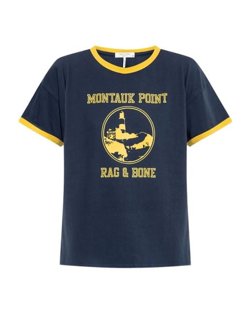Rag & Bone Blue Montauk Point Graphic-Print T-Shirt
