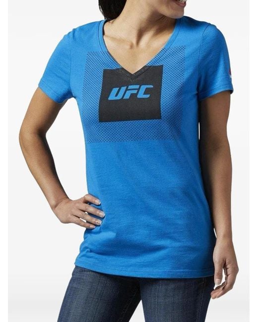 Reebok Blue X Ufc Ufan V-Neck T-Shirt
