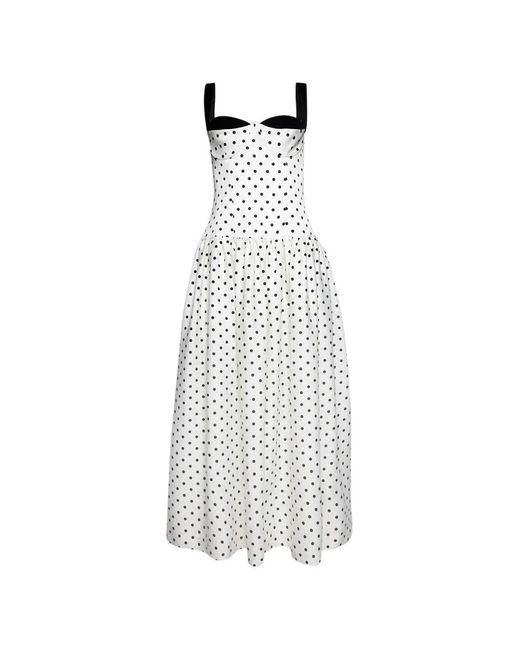Florence & Fortitude White Daphne Polka-Dot Strap Dress