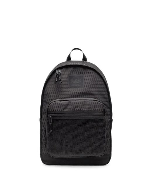 Herschel Supply Co. Black Kaine 28L Diamond-Quilted Mesh-Panel Backpack
